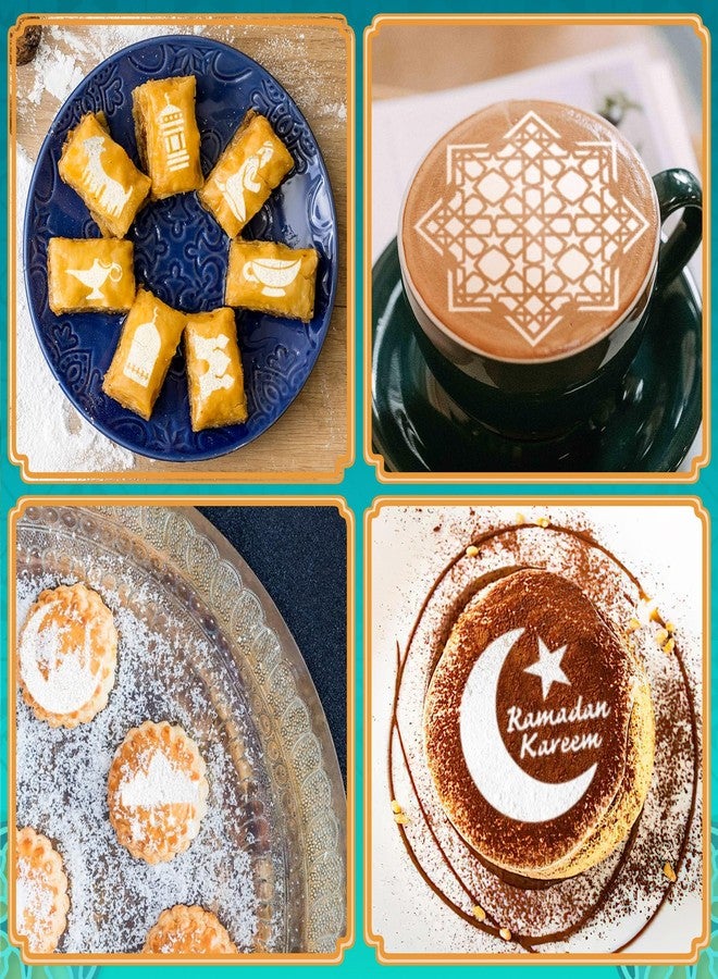 JULBEAR 36 Pieces Reusable Eid Mubarak Cookie Cake Stencils, Ramadan Stencil Templates Mold Tools for Cookies Coffee DIY Eid Mubarak Holiday Baking Painting Dessert Craft Decoration - Image 4